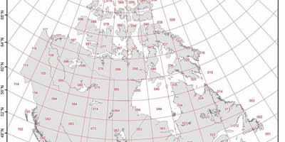 Карта Канады широте