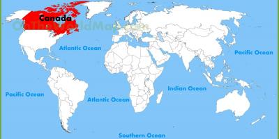 Расположение Канады на карте мира